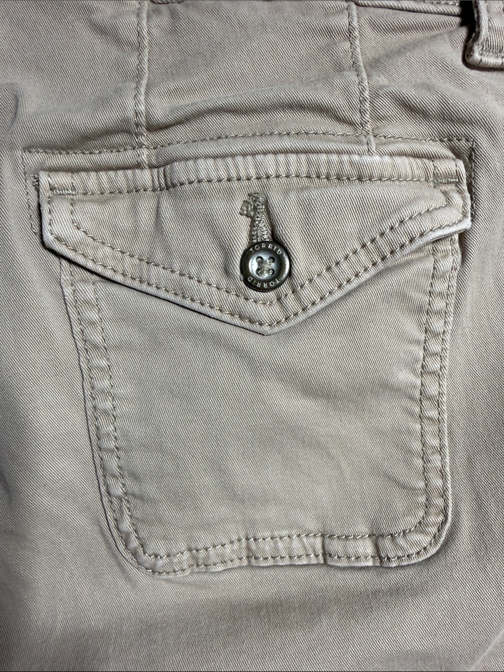 torrid Beige Roll-Cuff Utility Shorts - Picture 4 of 7
